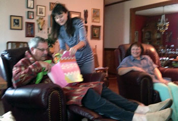 me helping Daddy with his Easter basket